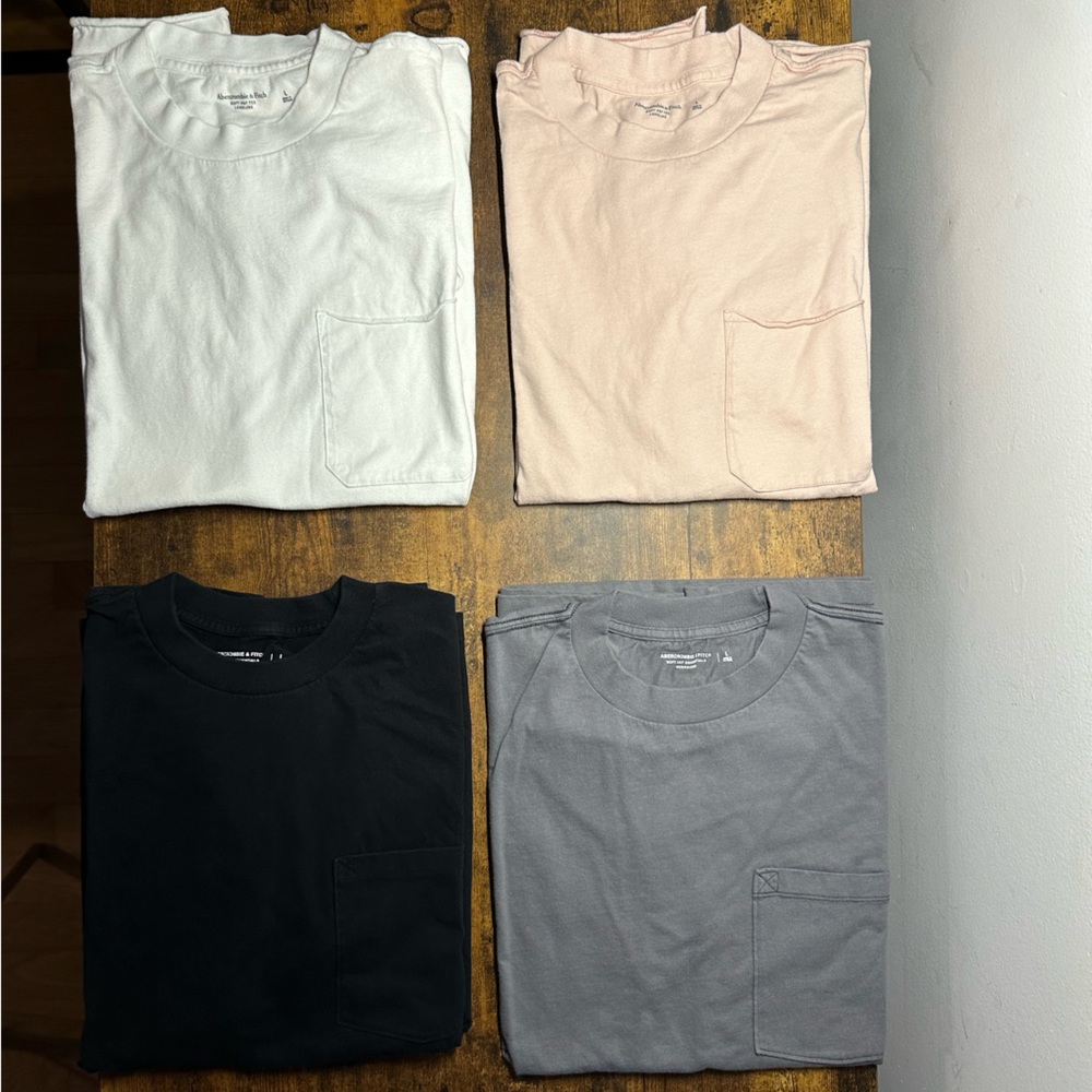 Bundle of 4 Abercrombie & Fitch Oversized / Long Line Tees - L